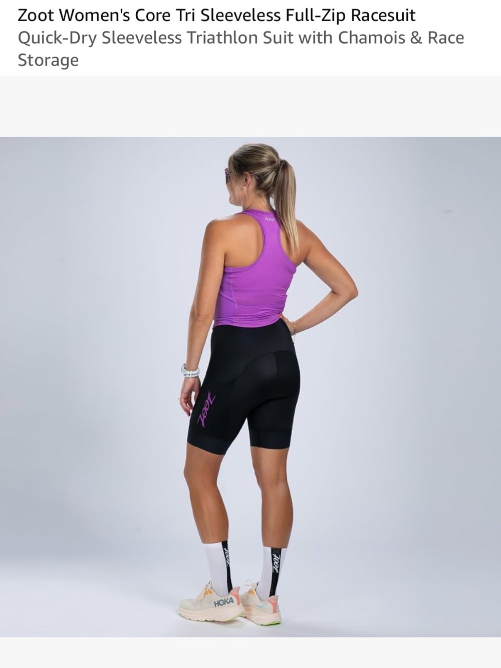 Zoot Women's Bike Shorts in Black with Purple Accent